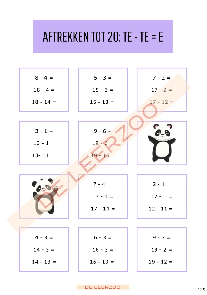 Rekenpanda: hoofdrekenen tot 20