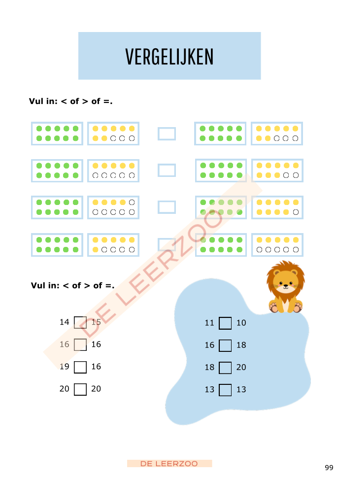 Rekenleeuw: getallenkennis tot 20 (IJSBERGREKENEN)