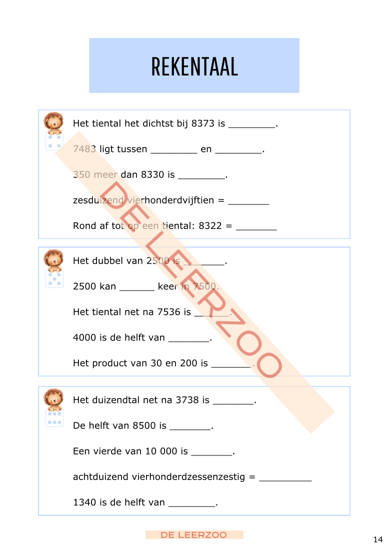Rekenleeuw: getallenkennis tot 10 000