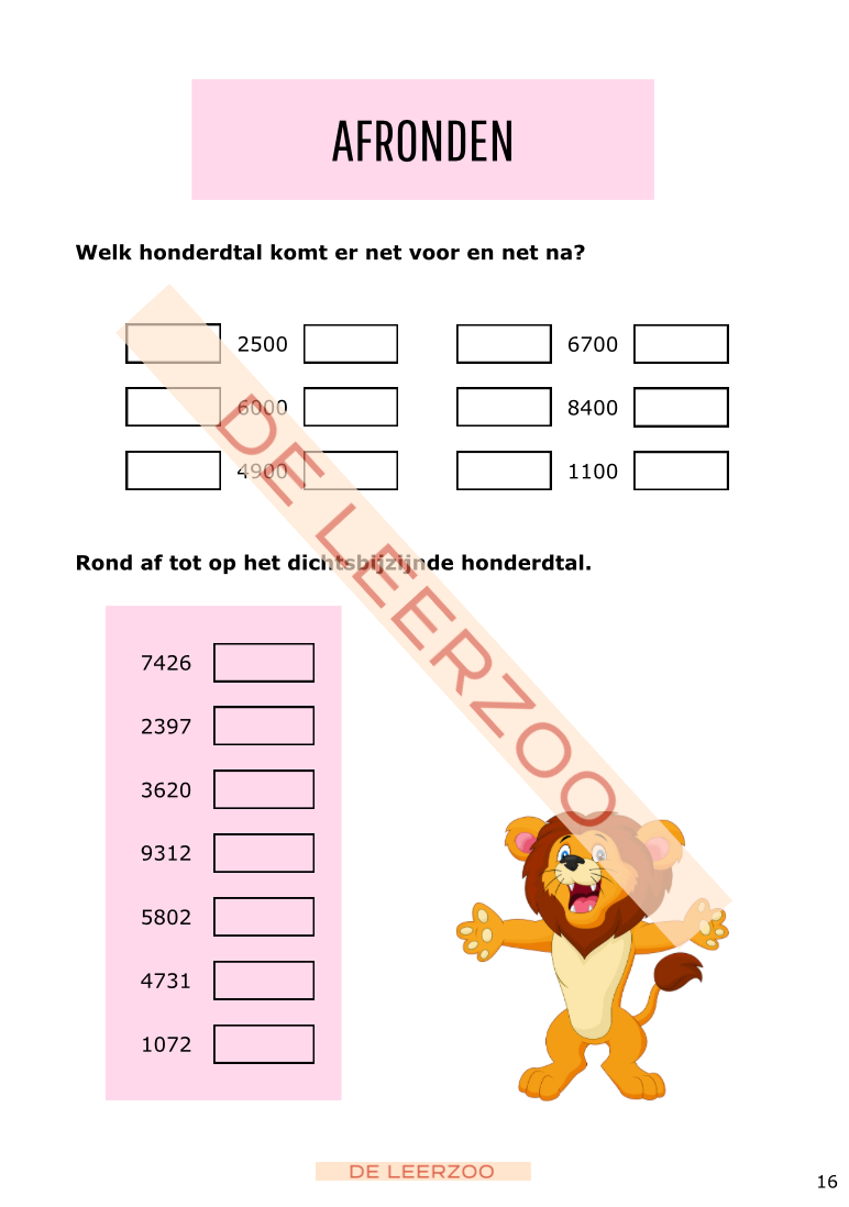 Rekenleeuw: getallenkennis tot 10 000