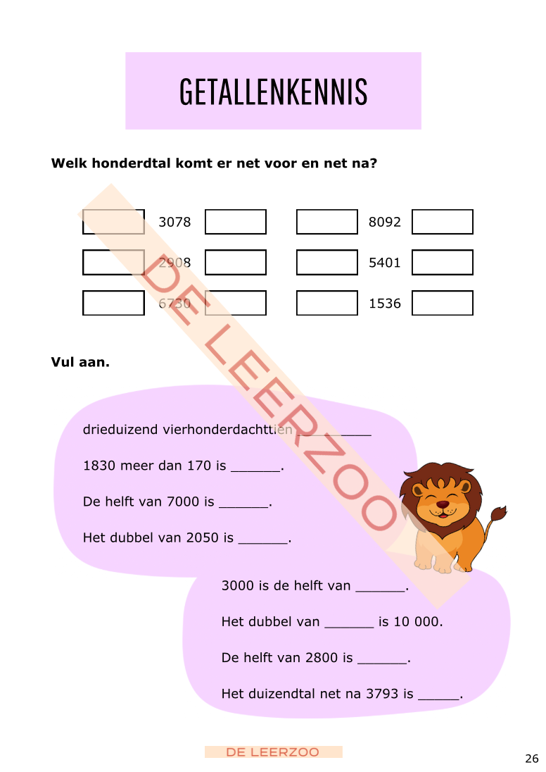 Rekenleeuw: getallenkennis tot 10 000