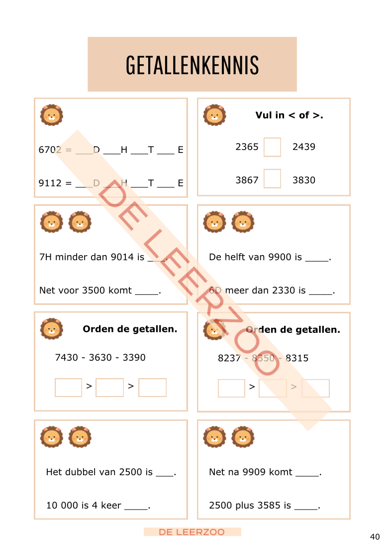 Rekenleeuw: getallenkennis tot 10 000
