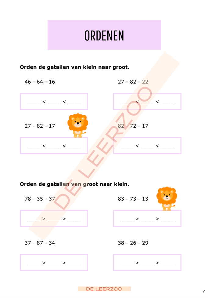 Rekenleeuw: getallenkennis tot 100