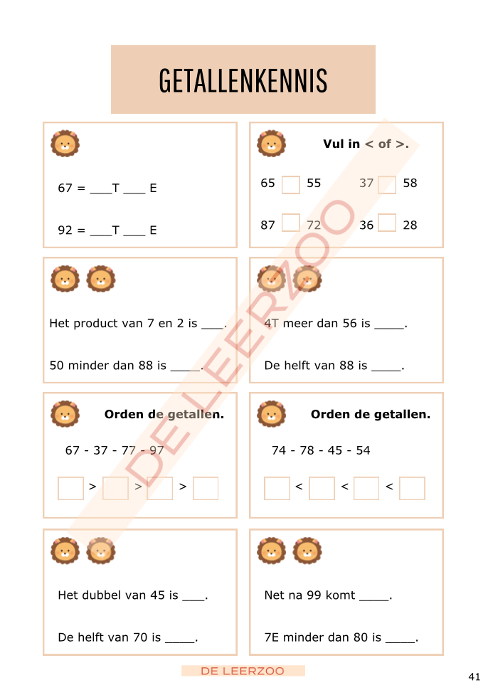 Rekenleeuw: getallenkennis tot 100