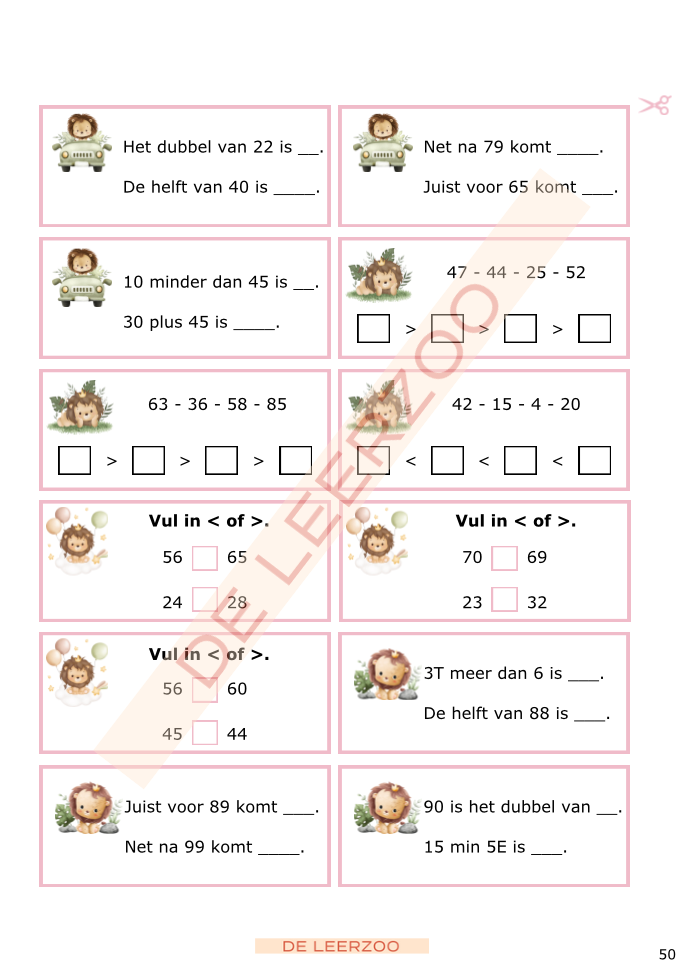 Rekenleeuw: getallenkennis tot 100