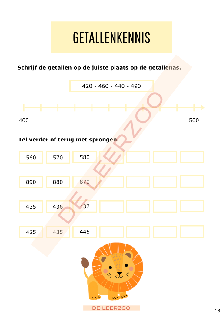 Rekenleeuw: getallenkennis tot 1000