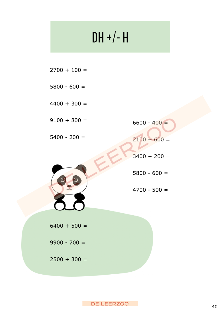 Rekenpanda: hoofdrekenen tot 10 000