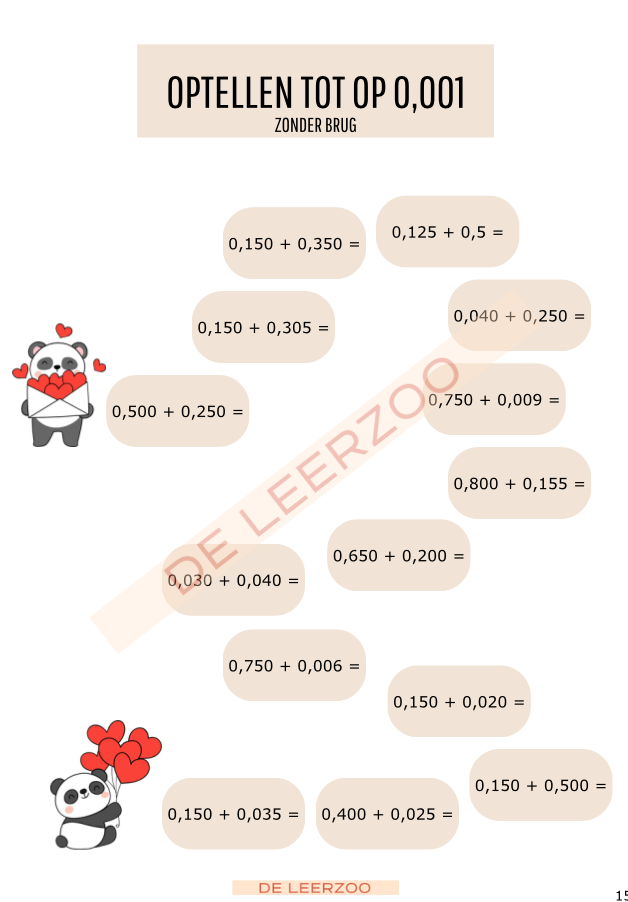 Rekenpanda: hoofdrekenen met kommagetallen