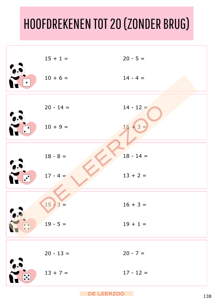 Rekenpanda: hoofdrekenen tot 20