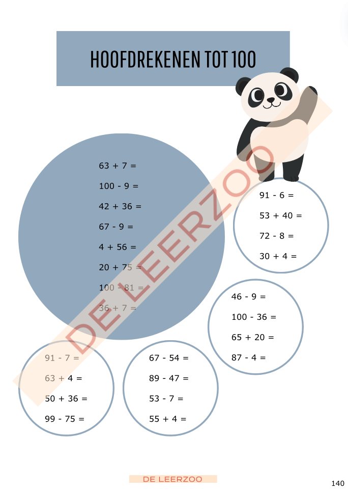 Rekenpanda: hoofdrekenen tot 100