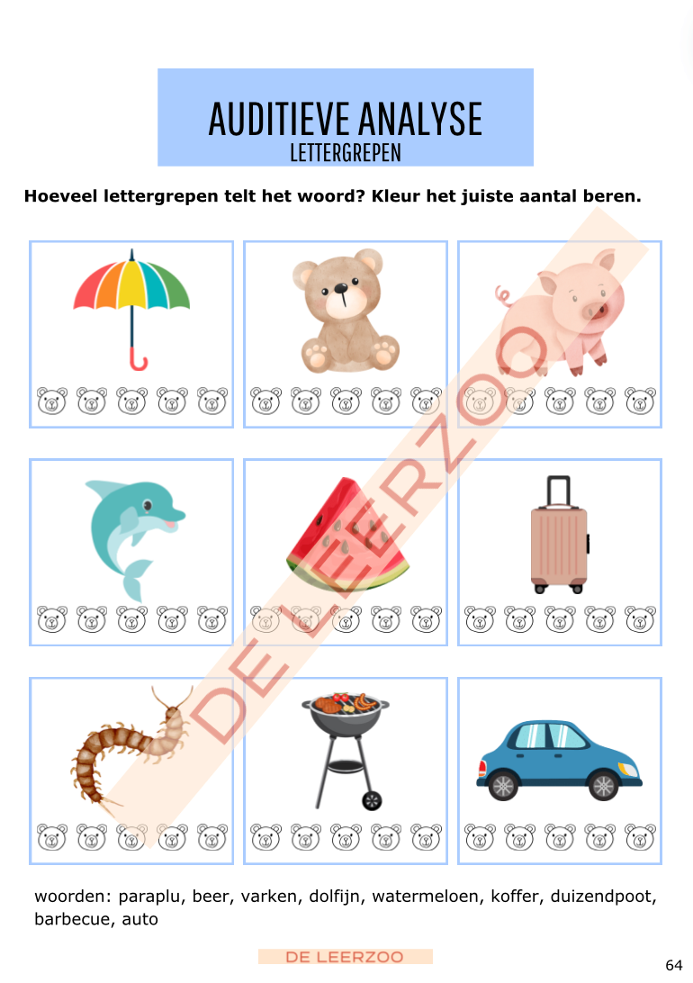 Leerbeer: voorschoolse vaardigheden