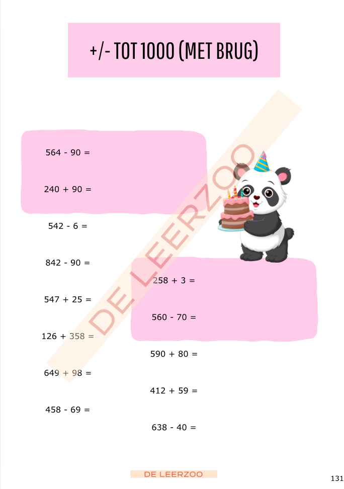 Rekenpanda: hoofdrekenen tot 1000