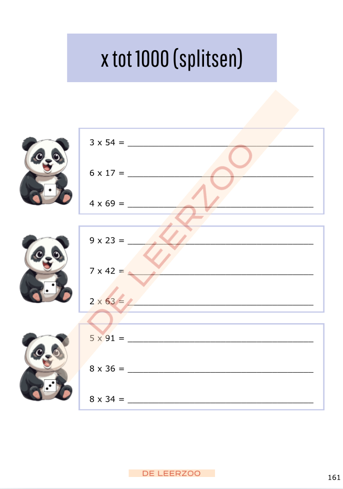 Rekenpanda: hoofdrekenen tot 1000