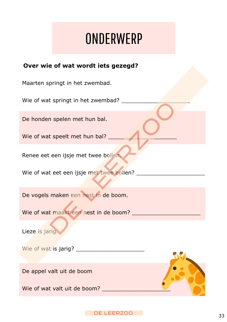 Taalgiraf 3e leerjaar