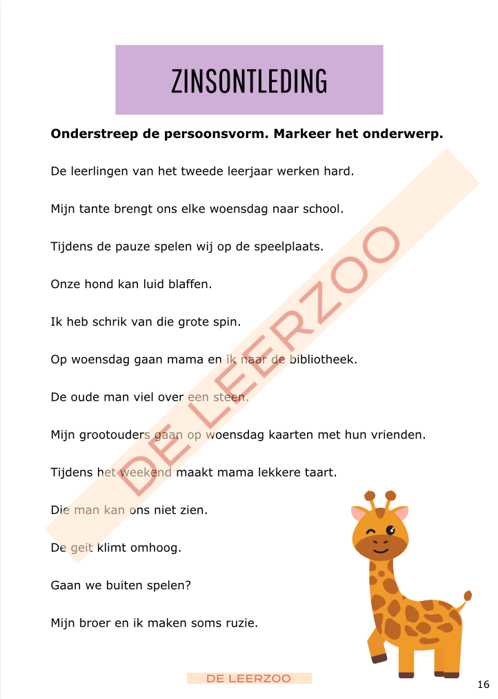 Taalgiraf 4e leerjaar