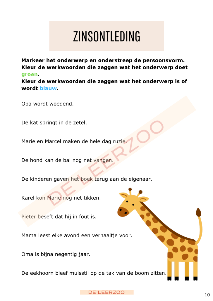 Taalgiraf 6e leerjaar