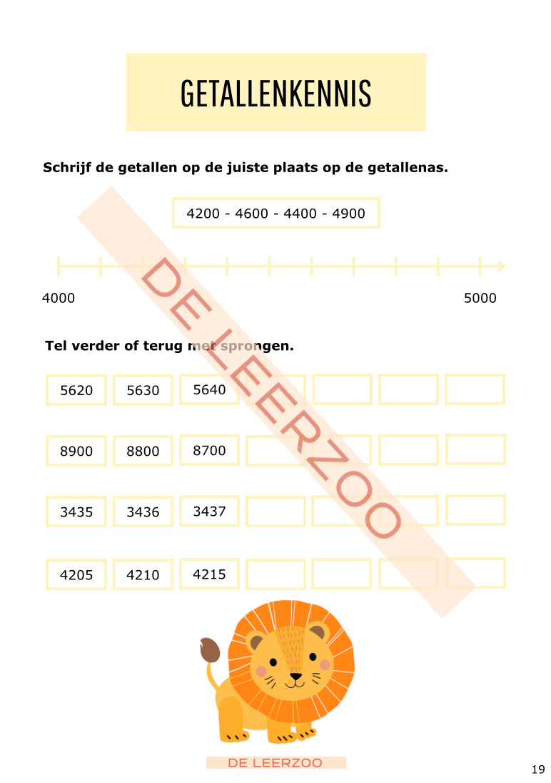 Rekenleeuw: getallenkennis tot 10 000