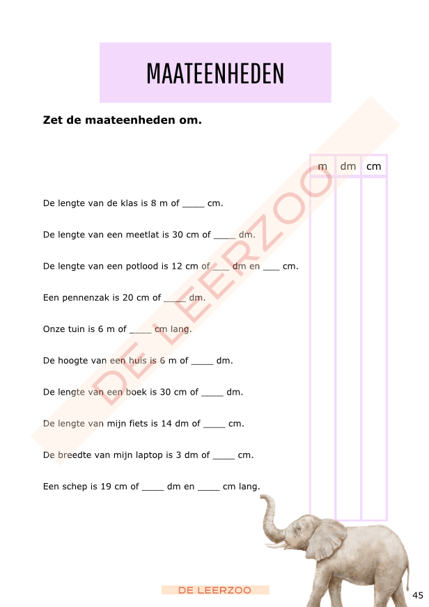Rekenolifant: metend rekenen (derde leerjaar/groep 5)