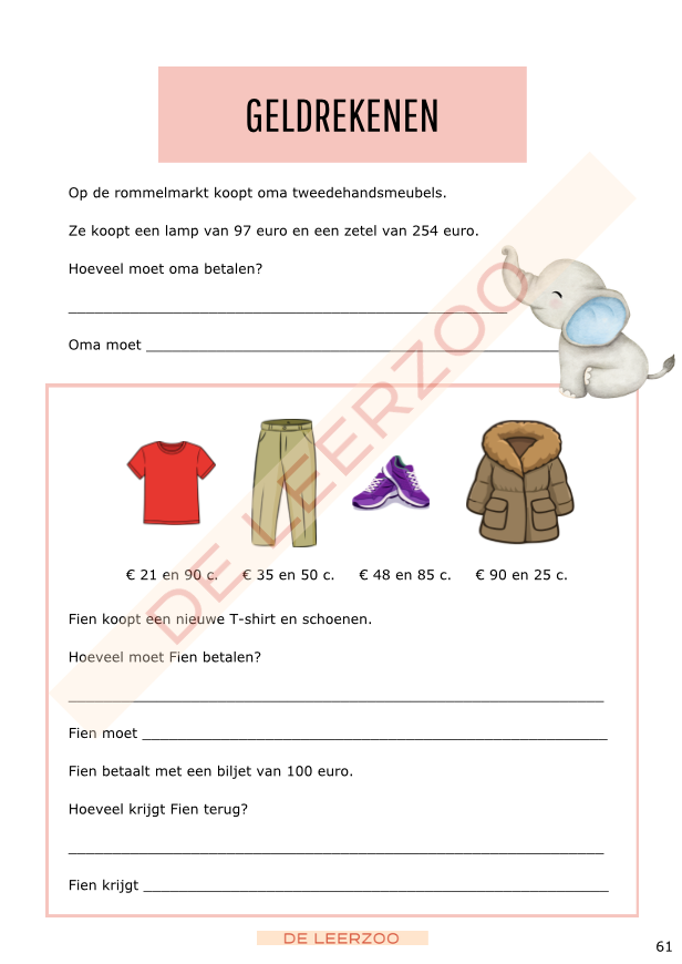 Rekenolifant: metend rekenen (derde leerjaar/groep 5)