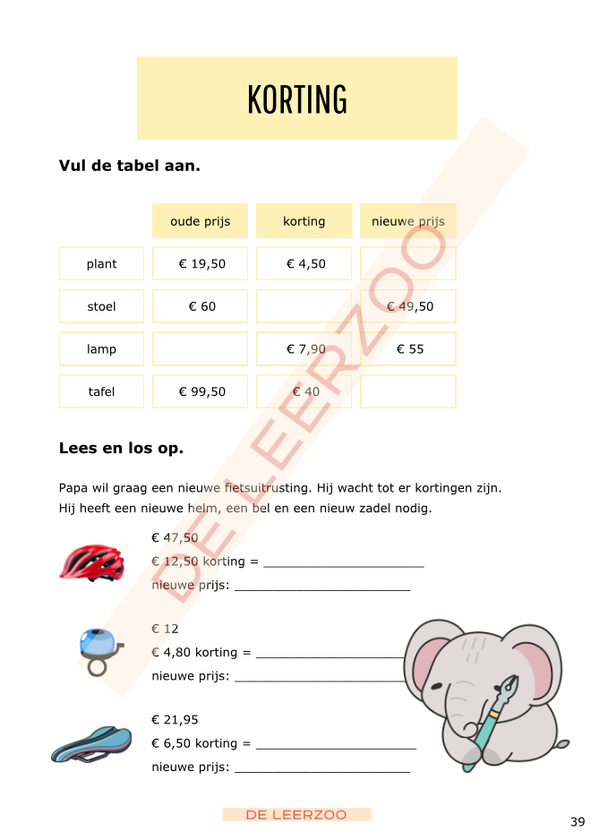 Rekenolifant: metend rekenen (vijfde leerjaar/groep 7)