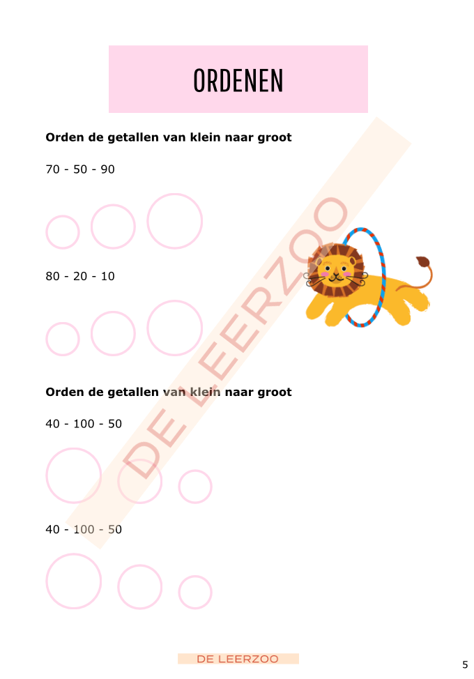 Rekenleeuw: getallenkennis tot 100