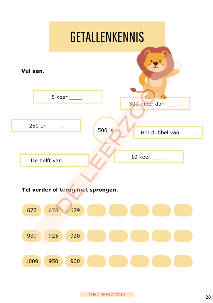 Rekenleeuw: getallenkennis tot 1000