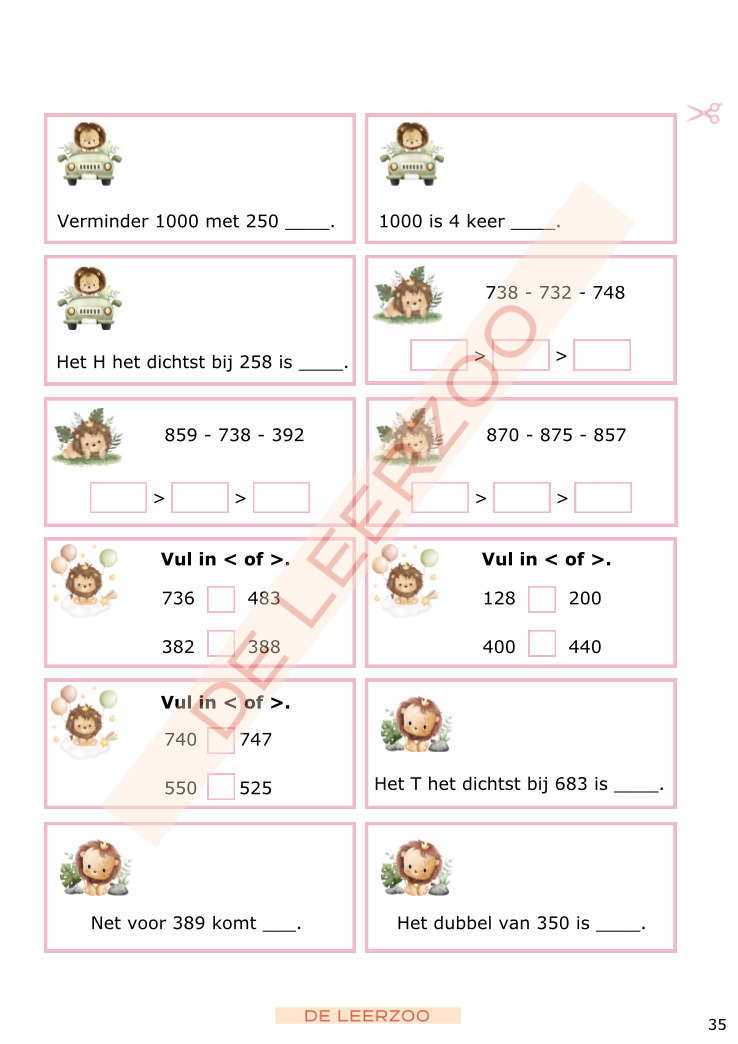 Rekenleeuw: getallenkennis tot 1000