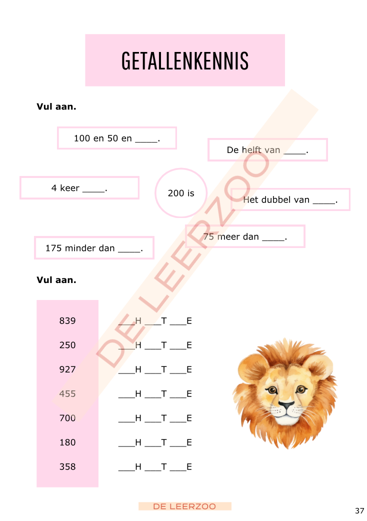 Rekenleeuw: getallenkennis tot 1000