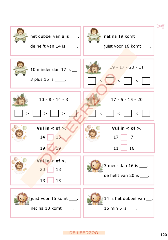 Rekenleeuw: getallenkennis tot 20