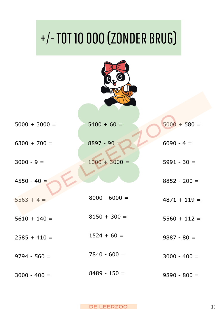 Rekenpanda: hoofdrekenen tot 10 000
