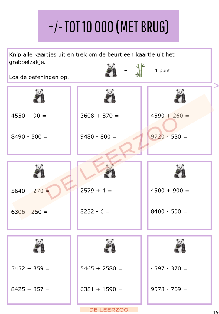 Rekenpanda: hoofdrekenen tot 10 000