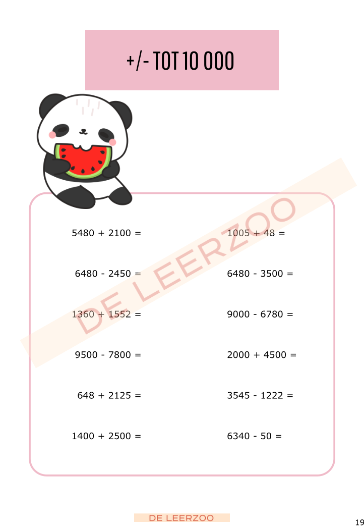 Rekenpanda: hoofdrekenen tot 10 000
