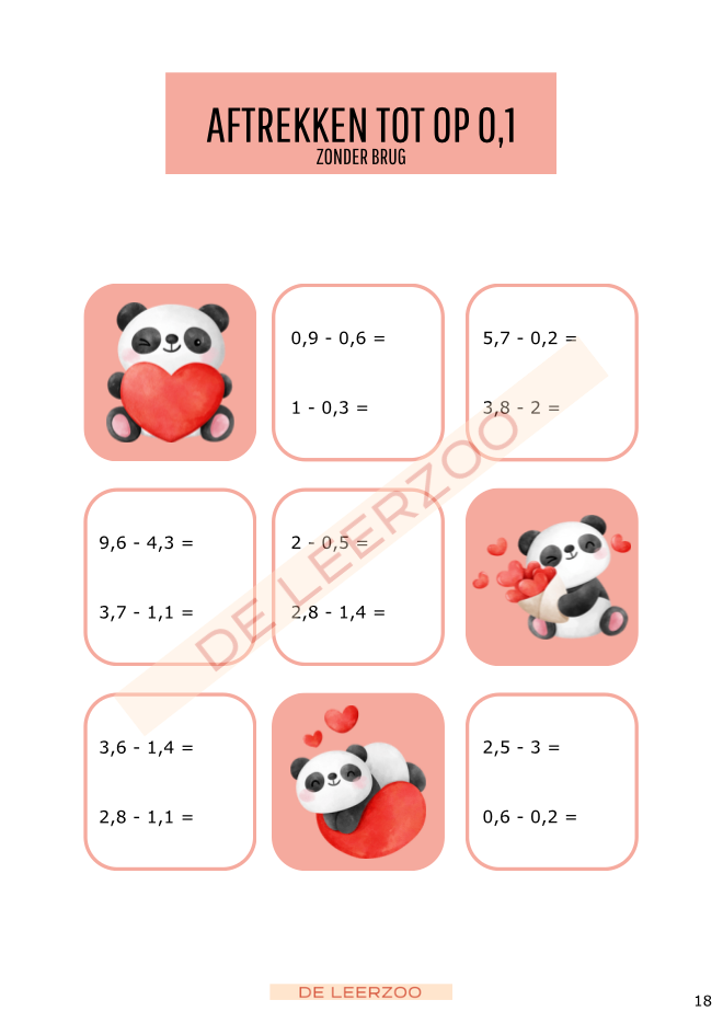 Rekenpanda: hoofdrekenen met kommagetallen