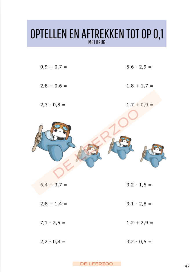 Rekenpanda: hoofdrekenen met kommagetallen