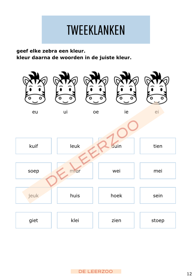 Leeszebra: eerste leerjaar