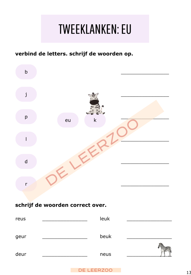 Leeszebra: eerste leerjaar