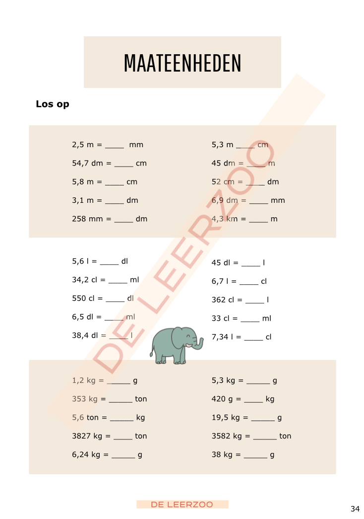 Rekenolifant: metend rekenen (vierde leerjaar/groep 6)