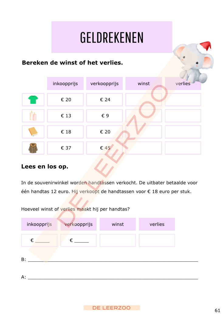 Rekenolifant: metend rekenen (vierde leerjaar/groep 6)