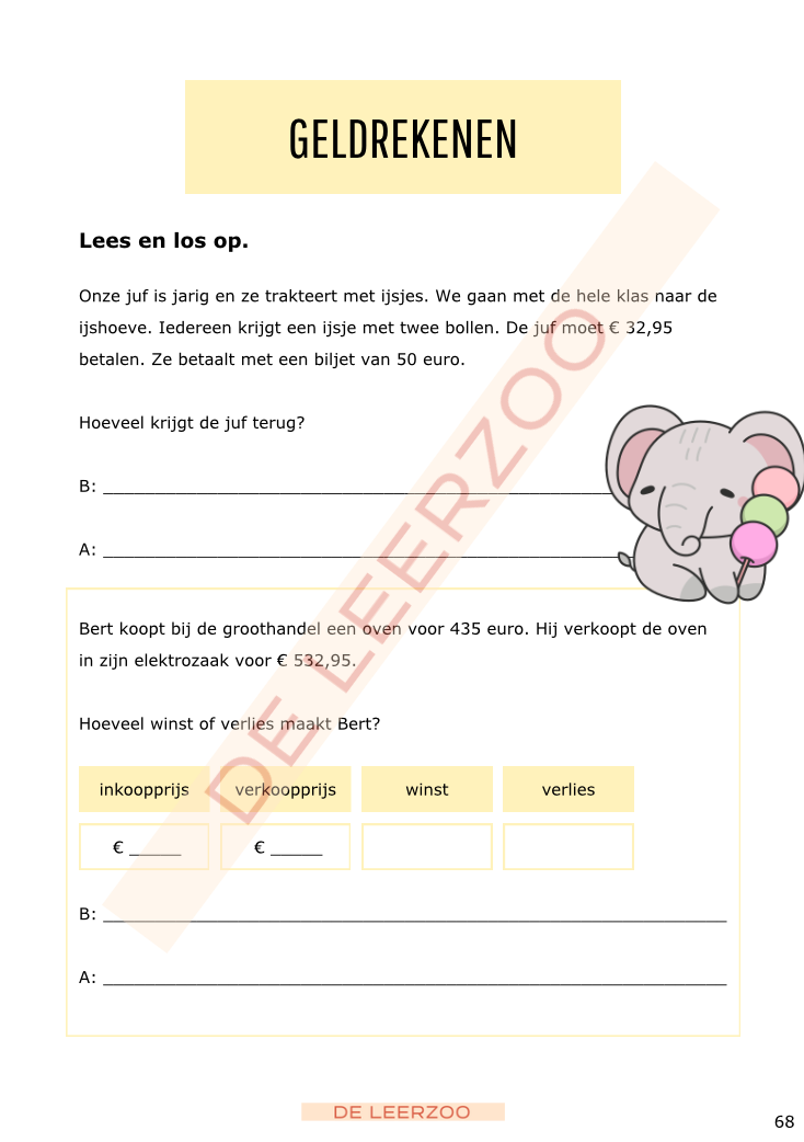 Rekenolifant: metend rekenen (vierde leerjaar/groep 6)