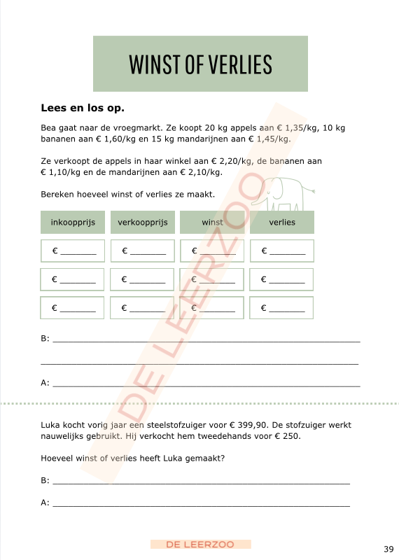 Rekenolifant: metend rekenen (zesde leerjaar/groep 8)