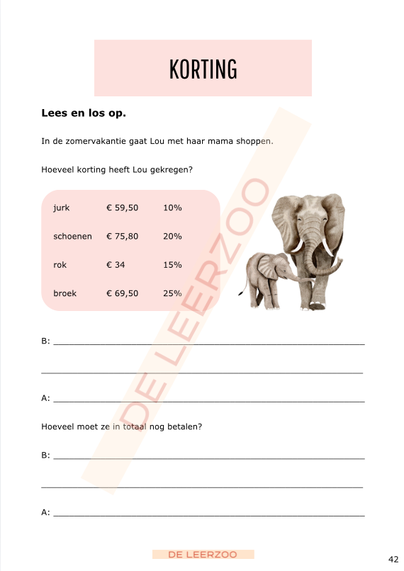 Rekenolifant: metend rekenen (zesde leerjaar/groep 8)