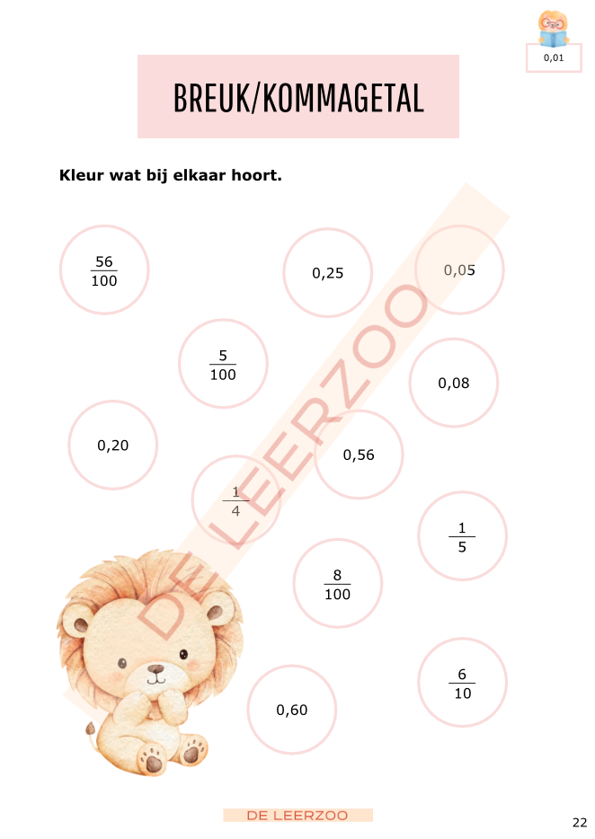 Rekenleeuw: getallenkennis met kommagetallen