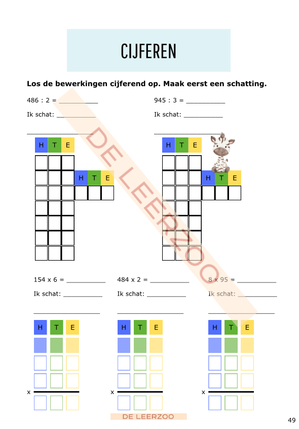 Zomerbundel ijsbergrekenen: vierde leerjaar/groep 6
